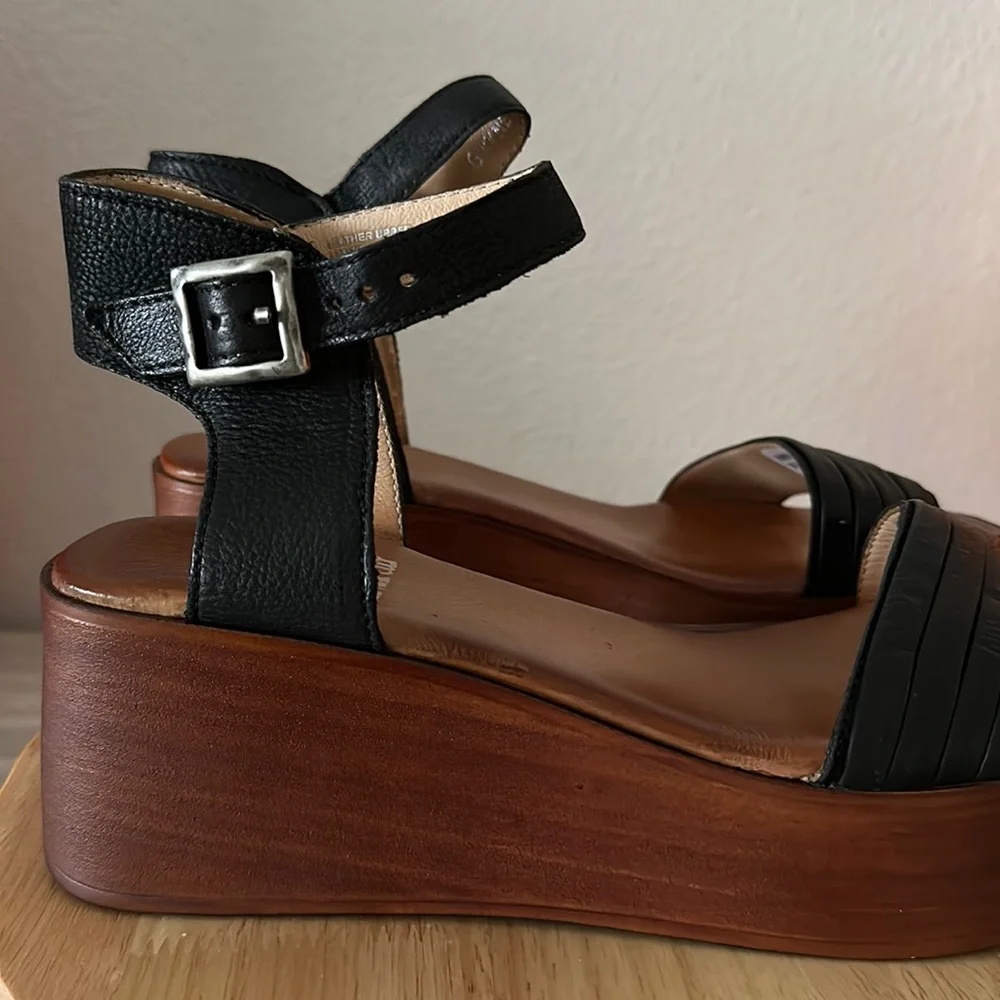 - Miz Mooz Leather Platform Wedges - Gwyneth